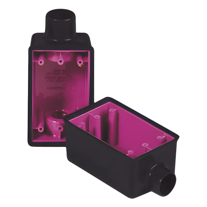 Caja Rectangular de 3/4 / 1 Entrada / Con Recubrimiento Exterior de PVC e Interior Purpura RAWELT RR-0506-PC