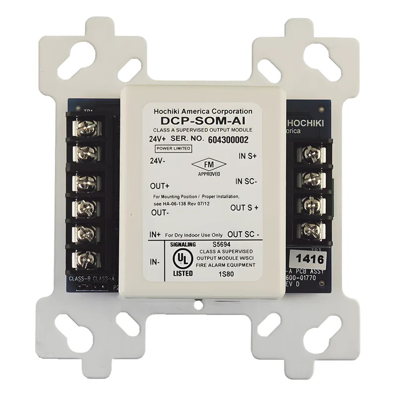 Modulo De Control Direccionable De Salida Supervisada CLASE A & B, Con Aislador De Corto Circuito Integrado (0400-02000) HOCHIKI DCP-SOM-AI