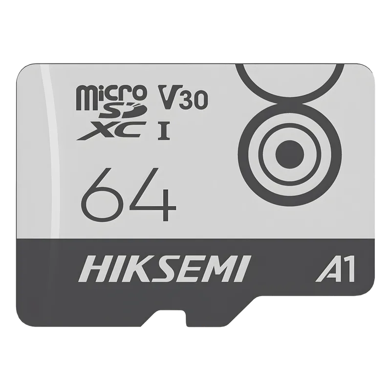 MicroSD HIKSEMI CITY GO / 64 GB / 95 MB/s Lectura / 55 MB/s Escritura / Clase 10 U3 V30 / TLC NAND / Especializada Para Videovigilancia Móvil 24/7 HIKSEMI by HIKVISION HS-TF-M1/64G