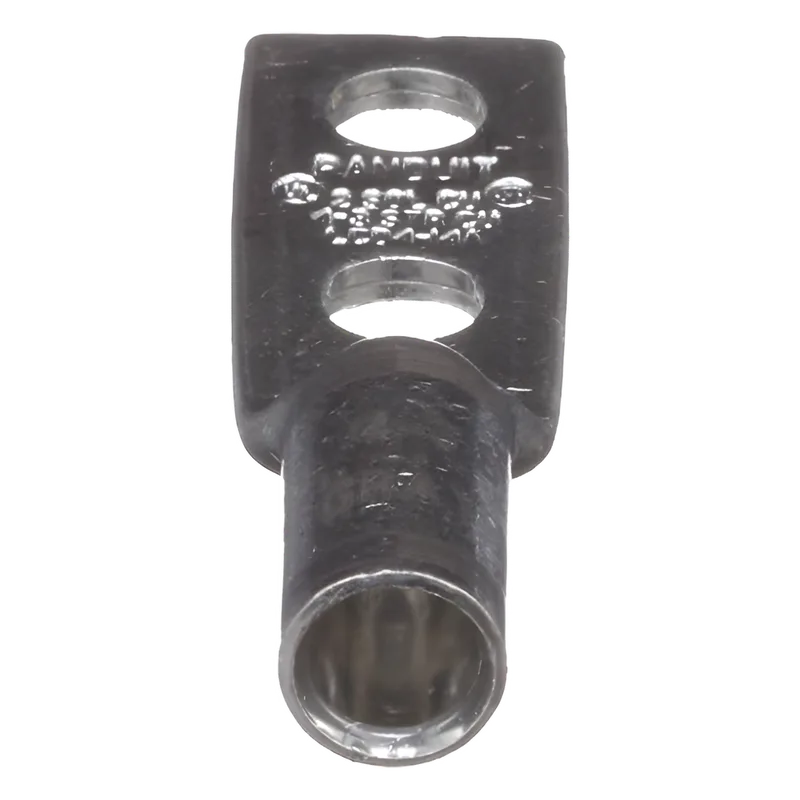 Zapata de compresión LCD4-14A-L para cal. 4 Awg, Doble barreno para tornillo prisionero de 1/4, Espaciado de orificio 16mm, 1 Pz PANDUIT