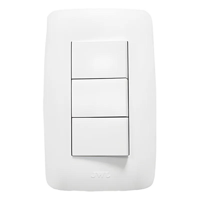 Apagador Triple Sencillo de 10 A/ 127 V CA ~ 60 Hz / Color Blanco. JWJ JTL-C7309