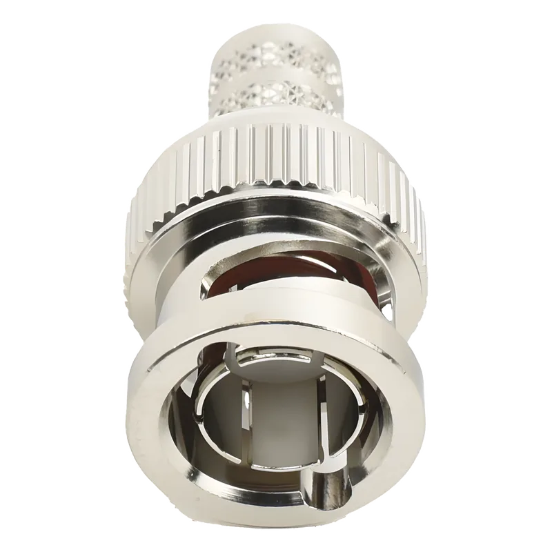 Conector BNC Macho de Anillo Plegable para Cable RG-6, Níquel/ Oro/ Teflón. RF INDUSTRIES,LTD RFB-1707-Q