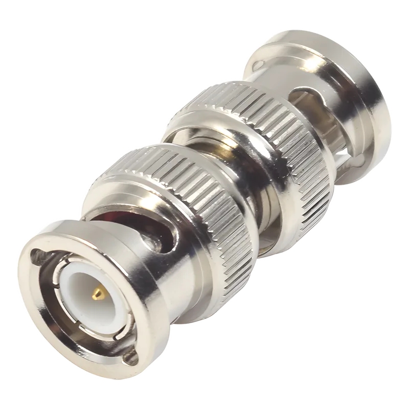Adaptador tipo Barril para 75 Ohm, de Conector BNC Macho a BNC Macho, Niquel/ Oro/ Teflón. RF INDUSTRIES,LTD RFB-1733