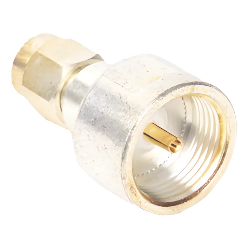 Adaptador UNIDAPT Hembra a SMA Macho, Plata / Oro / Teflón. RF INDUSTRIES,LTD PT-4000-006