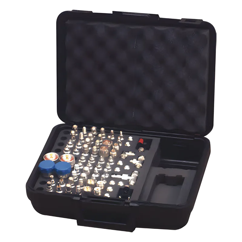 Mega Kit de adaptadores UNIDAPT de 70 piezas, en conjunto todos los del RFA-4019 y RFA-4023-01 en un solo estuche con bisagras RF INDUSTRIES,LTD RFA-4020