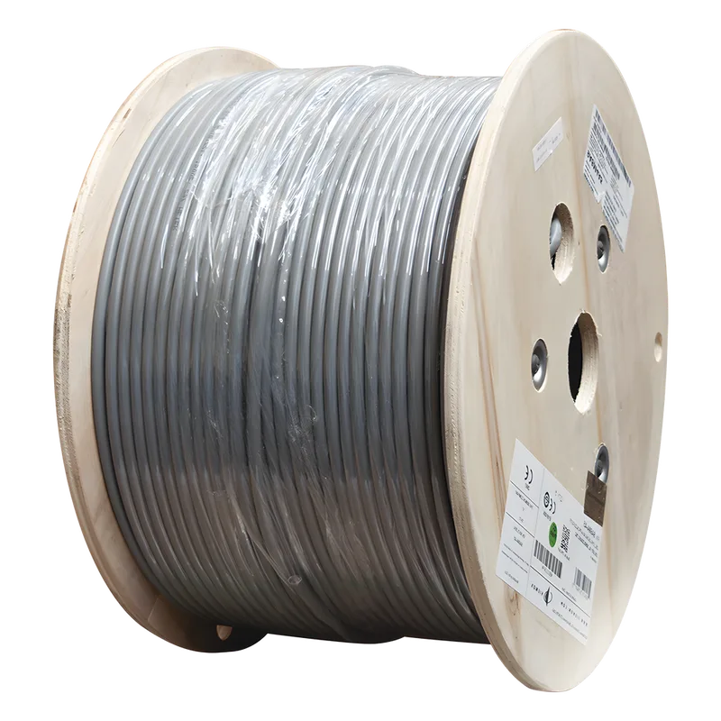 Bobina de Cable Blindado F/UTP de 4 Pares, Z-MAX, Cat6A, Soporte de Aplicaciones 10GBase-T, CM, Color Gris, 305 Metros (1000 Pies) SIEMON 9A6M4-A5