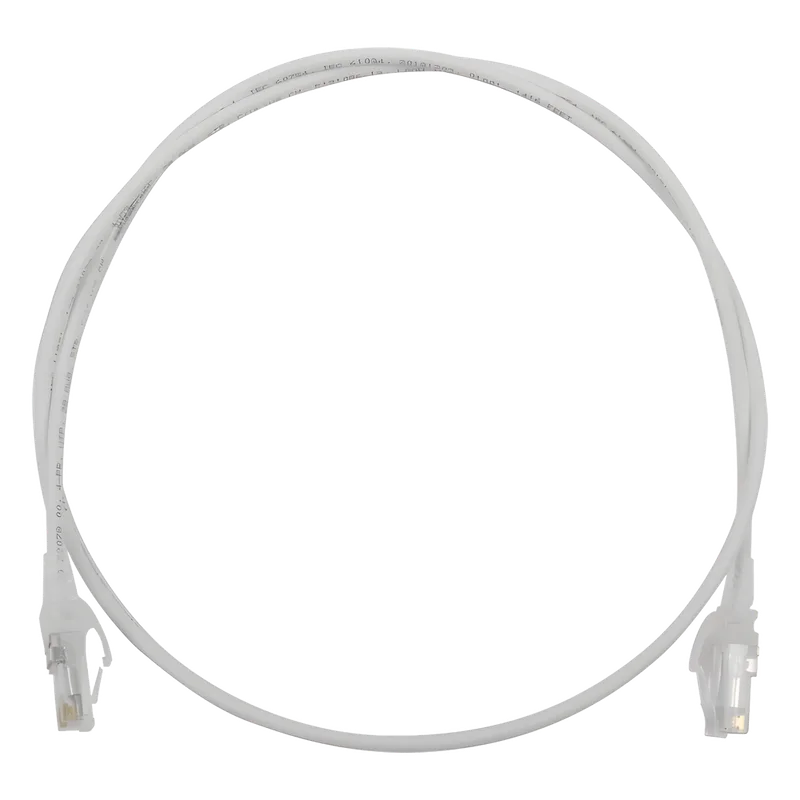 Patch Cord MC6 Modular Cat6 UTP, CM/LS0H, 0.91 Metros (3 Pies), Color Blanco, Diámetro Reducido (28AWG) SIEMON MC6-03-0228
