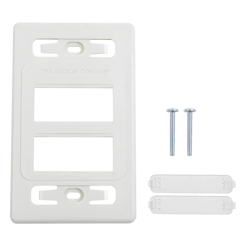 Placa de pared modular MAX, de 6 salidas, color blanco, versión bulk (Sin Empaque Individual) SIEMON MX-FP-S-06-02B