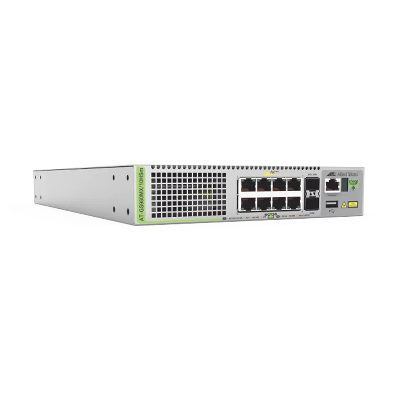 Switch Stackable L3, 8x Multi-Gigabit 100M/1/2.5/5G PoE++, 2x SFP+ ALLIED TELESIS AT-GS980MX/10HSM-10