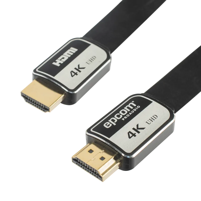 Cable HDMI de 5 Metros (16.40 Pies) | Alta Definición | Versión 2.0 | Alta Velocidad 18Gbps | 4K@60Hz | Conectores Chapados en Oro | Tipo Plano EPCOM PROAUDIO EP-PH-4K-5M