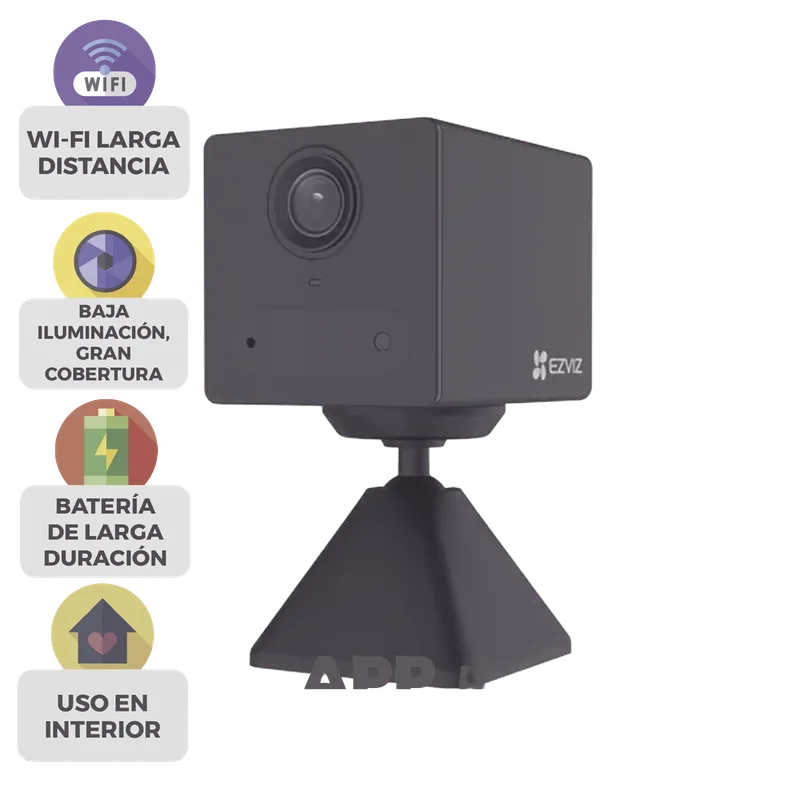 Mini Cámara IP Wi-Fi / Con Batería Recargable (Cero Cables) / 2 Megapíxel / Uso en Interior / Audio de Dos vías / Grabación en la Nube / Base Magnética Para Adherirla a Superficies Metálicas EZVIZ CSCB2BK
