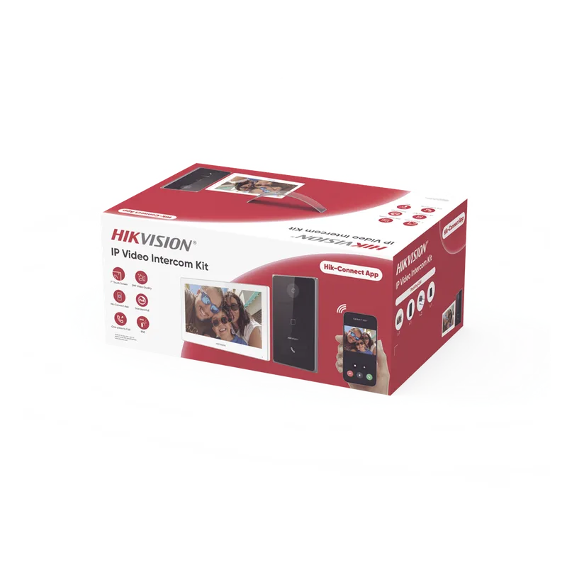 Kit de Videoportero IP / Frente de calle para exterior / 2MP / Lector de Tarjeta MiFARE / Monitor Interior / WiFi / Pantalla de 7" Touch HIKVISION DS-KIS608-P