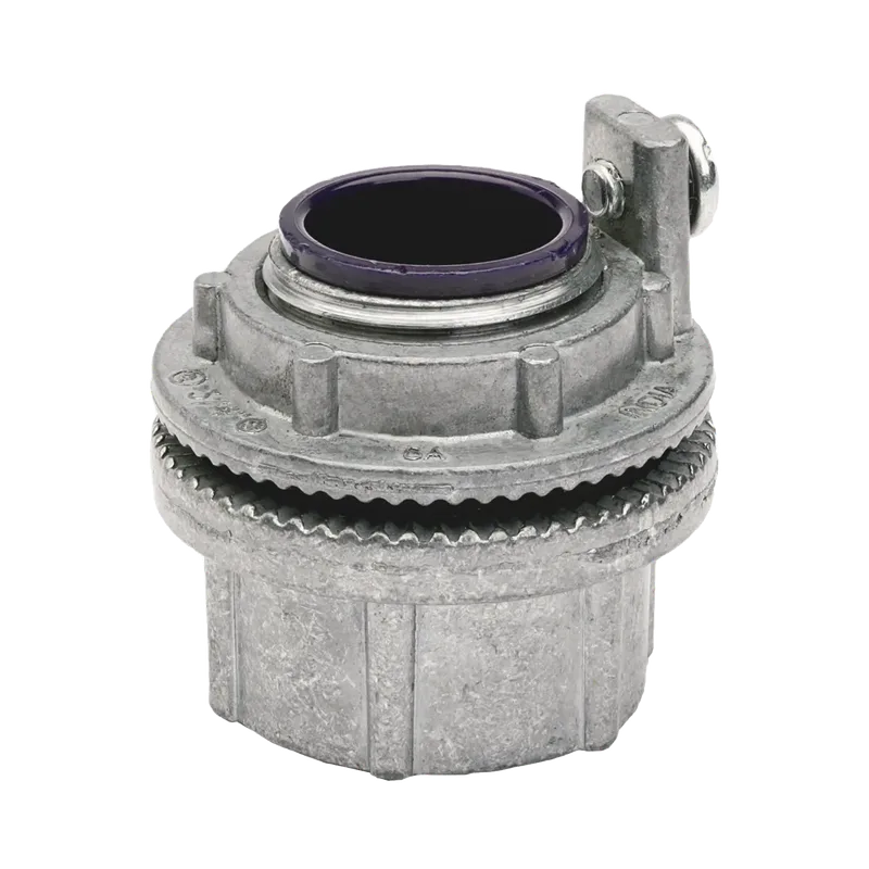 Conector Myers de Aluminio de 1 1/4" con tornillo de puesta a tierra, disponible para Áreas Peligrosas Clase 1 División 2 de acuerdo con NEC 501.10. HUBBELL KILLARK HUB-WH-4AG
