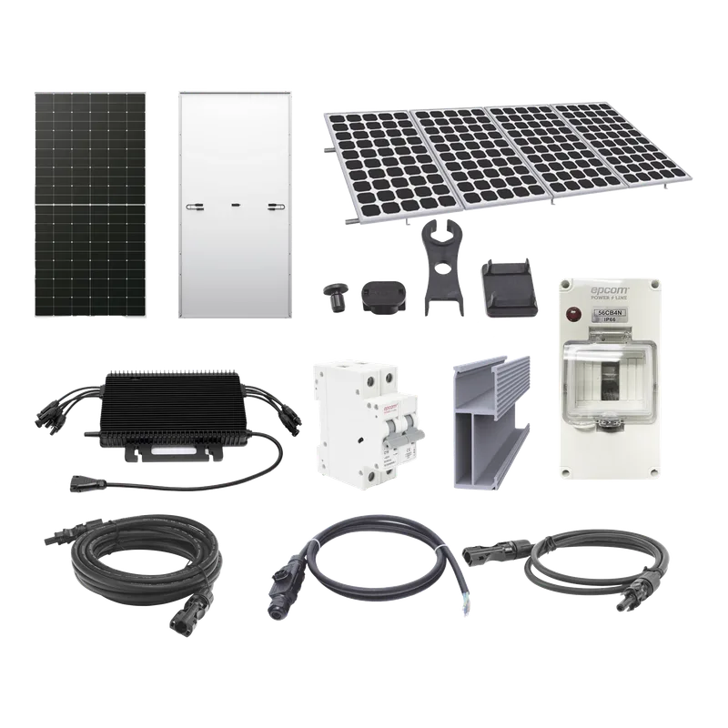Kit Solar para Interconexión de 2.2KW de Potencia Pico 220Vcc con Microinversor y 4 Módulos de 575 W (Incluye Montaje y Protecciones) LONGI KITHMS2K575