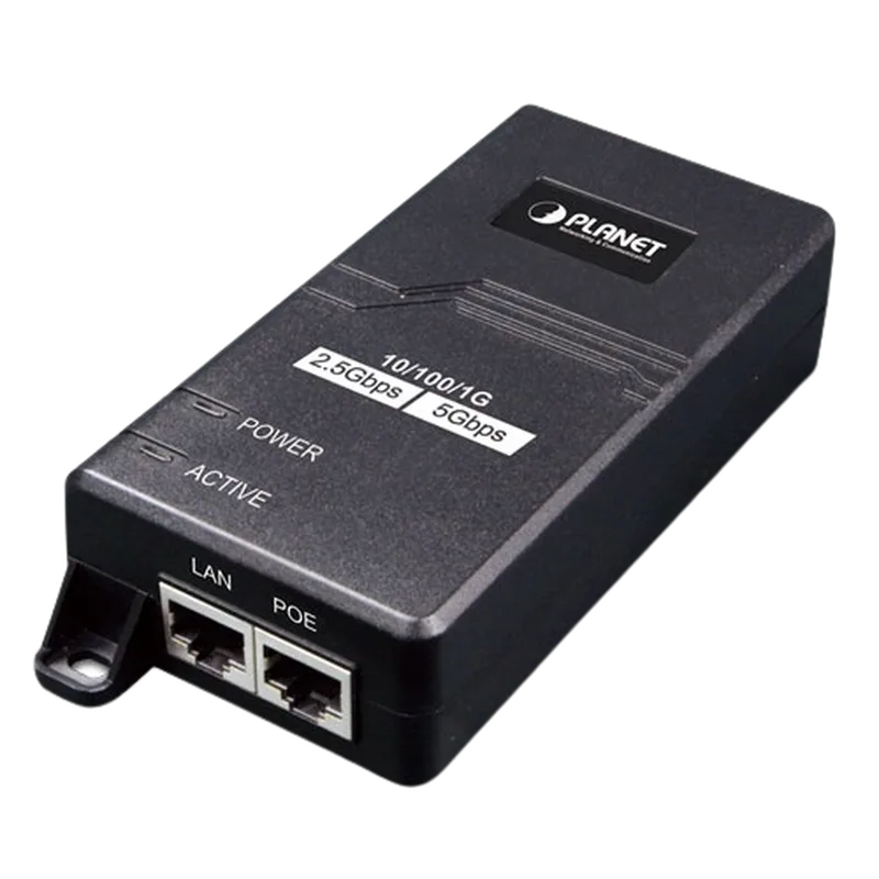 Inyector PoE 802.3 af/at, Hasta 30 W, con Puertos de 10/100/1000Mbps/ 2.5 Gbps/5 Gbps PLANET POE-165