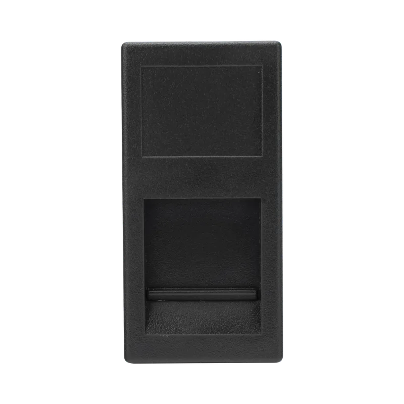 Medio Módulo Color Negro con 1 Espacio para Jack Keystone con Guardapolvo para las Cajas de Escritorio Ofiblock y Teleblock / (K76/14) SIMON SM-1/2-KEY-N