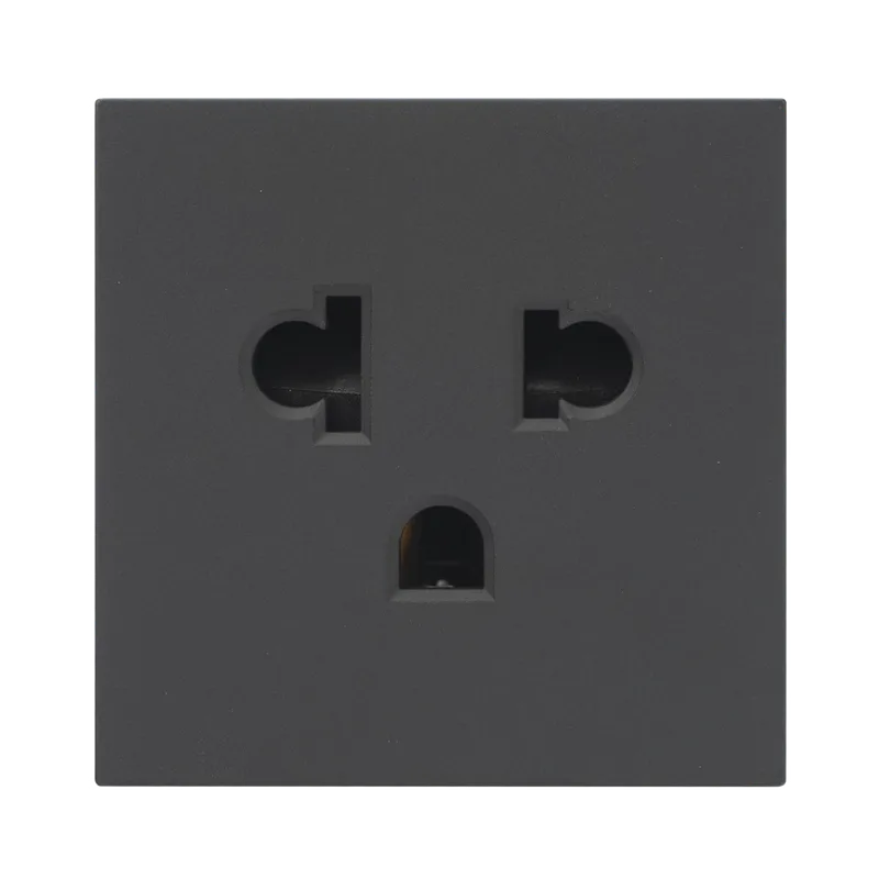 Módulo para Tomacorriente Euroamericano / Color Negro / 45x45 mm (1.77 x 1.77 pulgadas) / Compatible con Torres y Cajas para Escritorio de la Marca Simon SM-TCEA-N