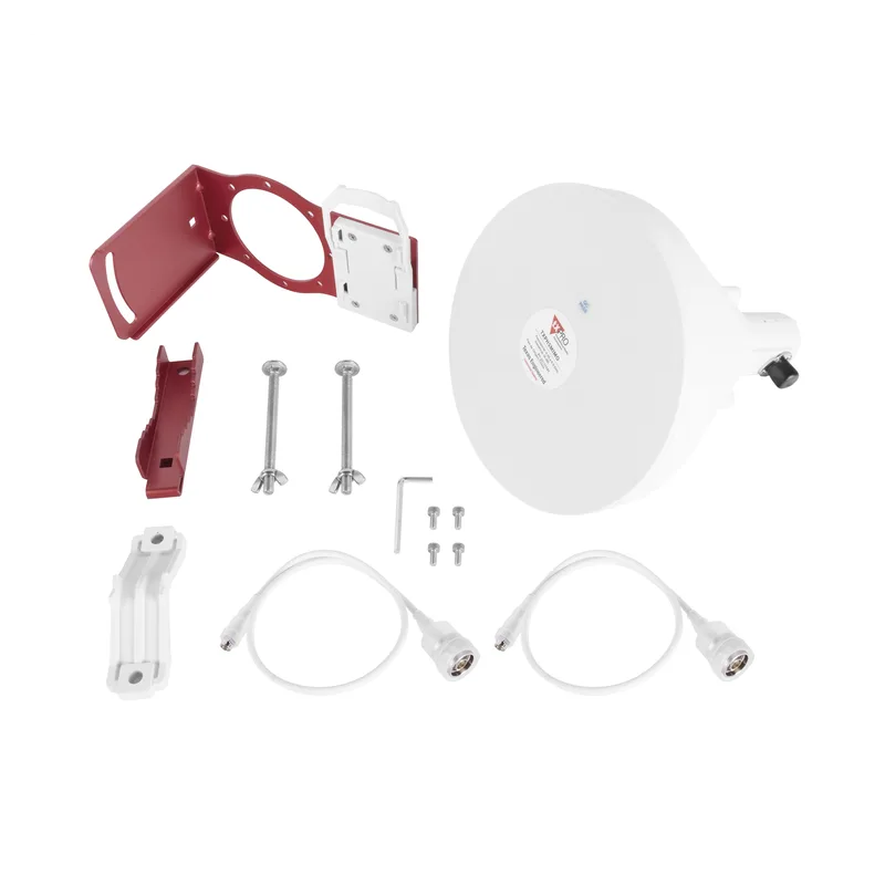 Antena Tipo Horn de 30 °, 19 dBi, 4.9-6.5 GHz, Ideal para ambientes de alto ruido, Tipo de conector N-Hembra, con montaje y jumpers incluidos TXPRO TXPJHSMIMO