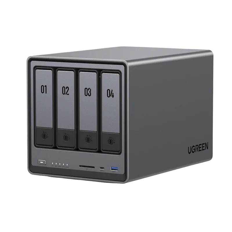 NASync DXP4800 | SO UGOS Pro | Intel N100 12th Gen Intel® Quad Core™ | 4-Bahias (SATA) hasta 96TB | 2* M.2 SSD hasta 16TB| 8GB DDR5 (Exp. a 16GB) | 2.5Gb Dual Ethernet | HDMI 4K | 2* USB2.0 | 1*USB 3.2Gen | 1* USB 3.2Gen2 | 1*USB-C 3.2Gen2 | SD UGREEN 25371B