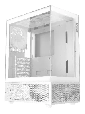 Gabinete GAMER XPG INVADER X MINI. Media torre. Paneles de VIDRIO TEMPLADO de 4mm. Ventiladores incluidos; 5 x 120mm ARGB. BLANCO INVADERXMINIMT-WHCWW