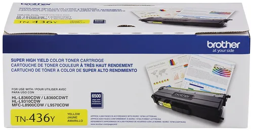 Tóner Brother Valor TN436Y amarillo - rendimiento aproximado 6, 500 páginas, compatible con MFCL8900CDW, MFCL9570CDW, HLL9310CDW