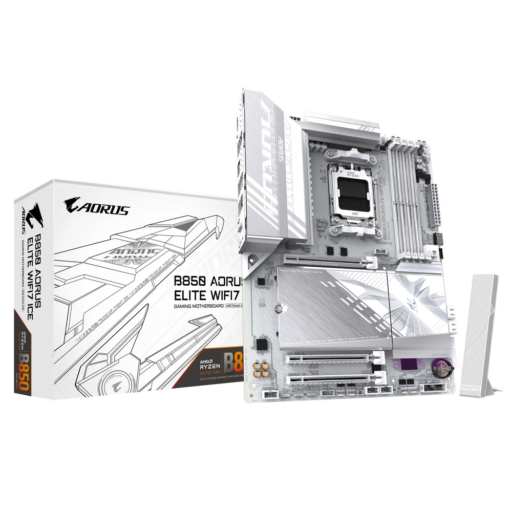 Tarjeta Madre Gigabyte Atx B850 a Elite WF7 Ice - DDR5, AM5, 256 GB, para Amd