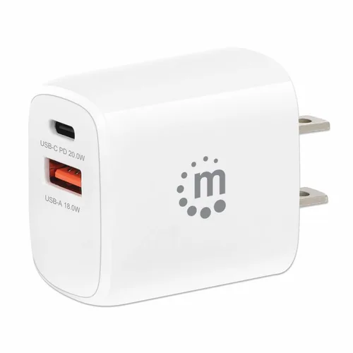 Cargador Pared Manhattan 406291 USB-C y USB-A 18W