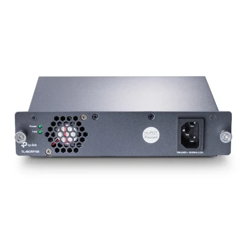 Módulo de Fuente de Poder Redundante / 75 W / Entrada 100-240V AC / Salida 12V DC / Hot-Swappable / Protección Sobrevoltaje-Cortocircuito-Sobrecorriente / Para Chasis TL-MC1400 (MC1400) TP-LINK MCRP100