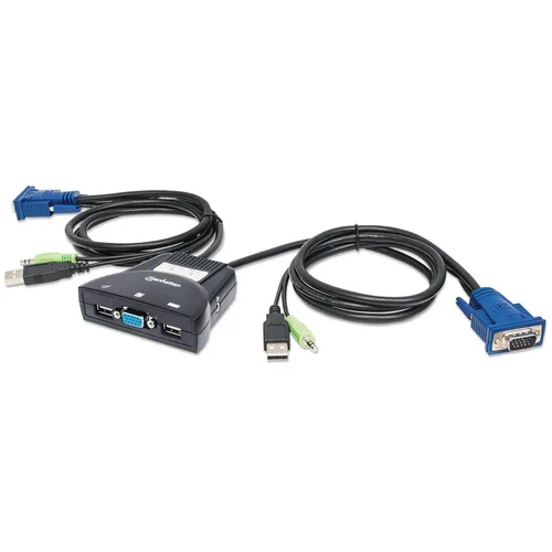MUX KVM Manhattan 151245 con cables y audio