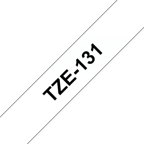 Etiqueta clara continua laminada Brother TZE131 - de 12 mm de ancho x 8 mts de largo. Impresión en negro Transferencia térmica