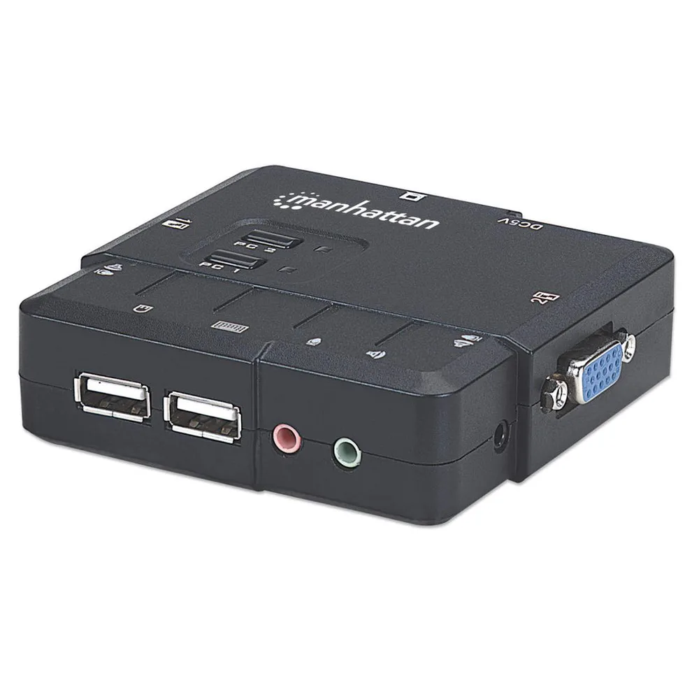 Switch Kvm ,Manhattan,151252, Desktop USB 2:1 Con Cables+Aud