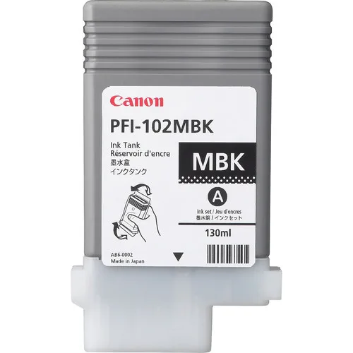 Tanque de tinta CANON PFI-102 MBK - Negro, Inyección de tinta 0894B001AA