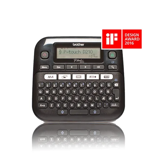 Rotulador Brother P-touch PTD210 - transferencia térmica, teclado qwerty, imprime etiquetas laminadas de hasta 12 mm de ancho 20 mm/s