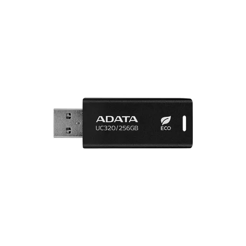 Memoria USB de 256GB UR320 3.2 Gen 1 (retro compatible 3.0 y 2.0) - diseño material reciclado sin tapa. Color negro. UC320-256G-RBK/BK ADATA 256 GB