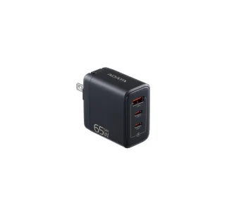Cargador de pared ADATA - 65W, Admite los estándares de carga rápida PD3.0 y QC 4.0 . Color NEGRO, CHARGERU-0653-QCPDBK