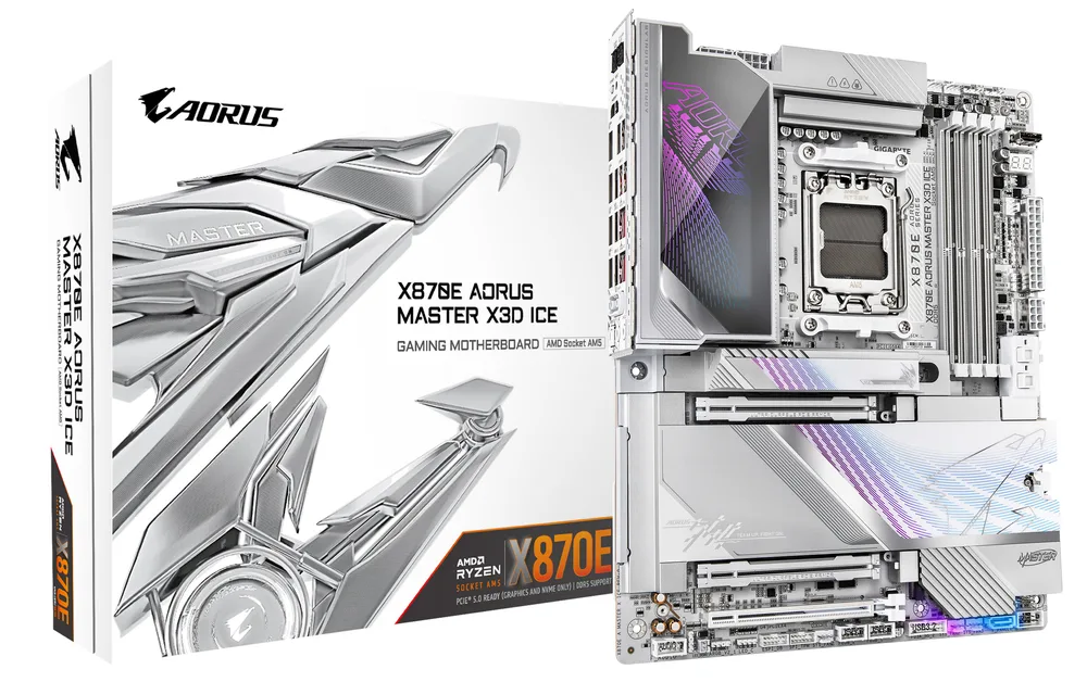 Tarjeta Madre Gigabyte Atx X870E a Master X Ice - DDR5, AM5, 256 GB, para Amd