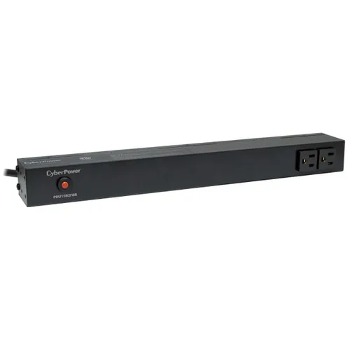 PDU Básico Para Distribución de Energía, Con 8 Tomas NEMA 5-15R Traseras y 2 Tomas 5-15R Frontales, 1UR, 15 Amp, 120 Vca CYBERPOWER PDU15B2F8R