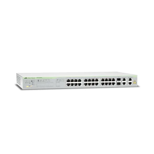 WebSmart Switch, 24 puertos PoE+ 10/100 Mbps + 2 puertos 10/100/1000 Mbps + 2 SFP Gigabit Combo, 193 W ALLIED TELESIS AT-FS750-28PS-10