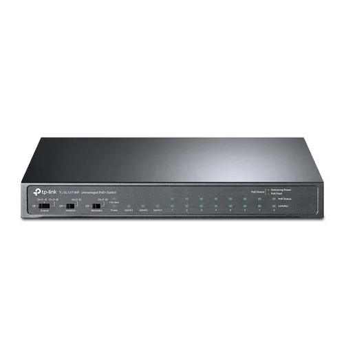 Switch PoE+ No Administrable De Escritorio 11 Puertos / 8 puertos 10/100 Mbps PoE af/at Inteligiente / Presupuesto 124 W / Hasta 250 metros TP-LINK TL-SL1311MP
