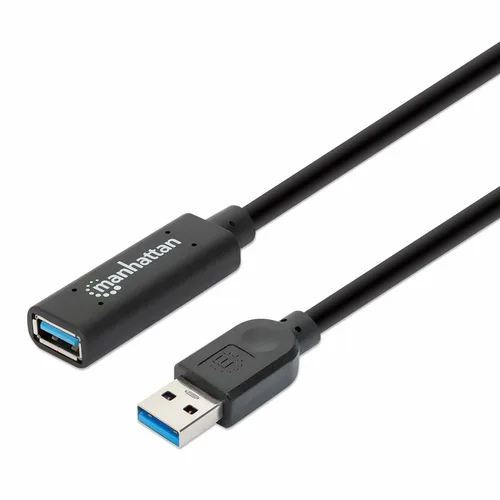 Cable USB Extensión Activa Manhattan 5.0M Negro