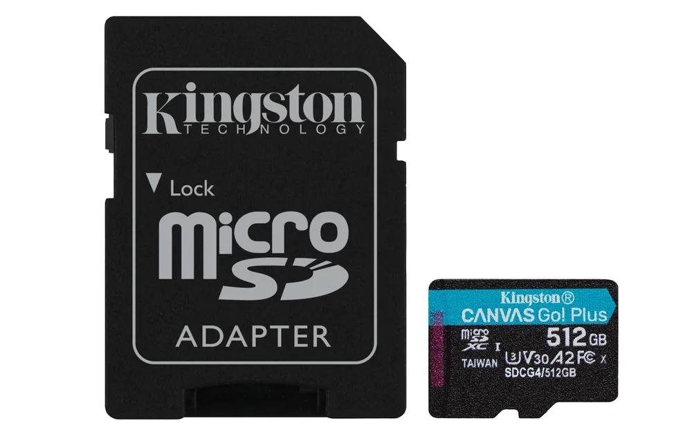 Memoria Microsd Kingston Canvas Go! Plus GEN4 512GB R.200MB/S W.160MB/S CL10 Uhs-i U3 V30 A2 Kingston Technology CANVAS GO PLUS GEN 4 512 GB