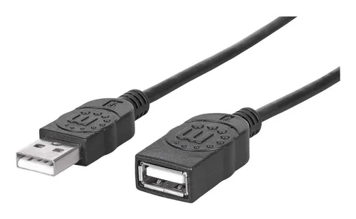 CABLE USB MANHATTAN 338653 1.8M Color Negro