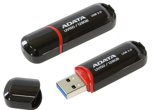 Memoria USB ADATA AUV150-128G-RBK - Negro, 128 GB, USB 3.2, retro compatible a 3.1, 3.0 y 2.0
