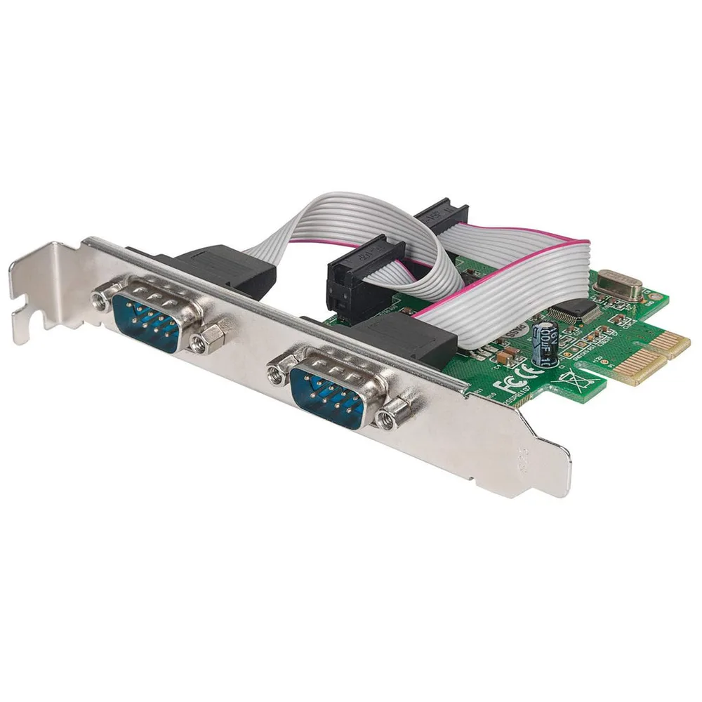 152082 Tarjeta Serial PCI Express de dos puertos DB9 - para instalación en buses PCI Express x1, x4, x8 y x16 MANHATTAN PCIe
