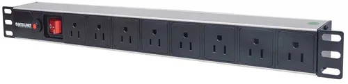 713993 Barra multicontacto con 8 salidas para montaje en rack de 19" - Tipo EU, protección contra sobrecargas, cable de alimentación 3m INTELLINET