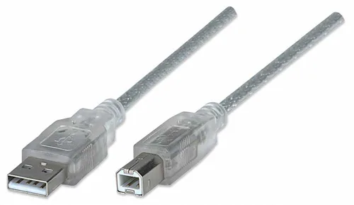 Cable USB,Manhattan,340465,V2.0 A-B  4.5M, Plata