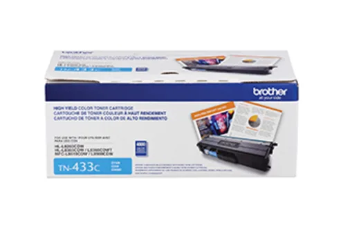 Tóner Brother TN433C cian - rendimiento apróximado 4, 000 páginas, compatible con MFCL8900CDW