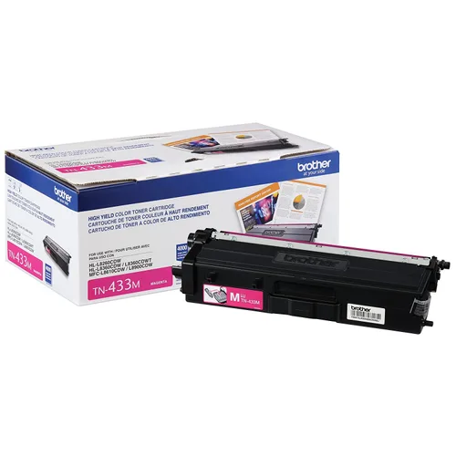 Tóner Brother TN433M magenta - rendimiento apróximado 4, 000 páginas, compatible con MFCL8900CDW Rosa