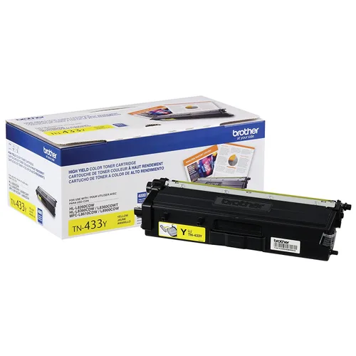 Tóner Brother TN433Y amarillo - rendimiento apróximado 4, 000 páginas, compatible con MFCL8900CDW