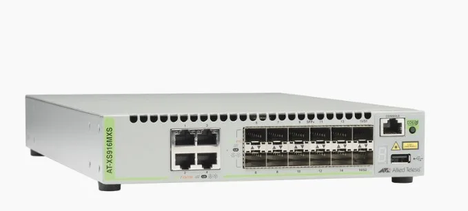 Switch Capa 3 Stackeable 10 Gigabit , 12 puertos SFP/SFP+ 10G y 4 puertos 100/1000/10G Base-T (RJ-45) ALLIED TELESIS AT-XS916MXS-10